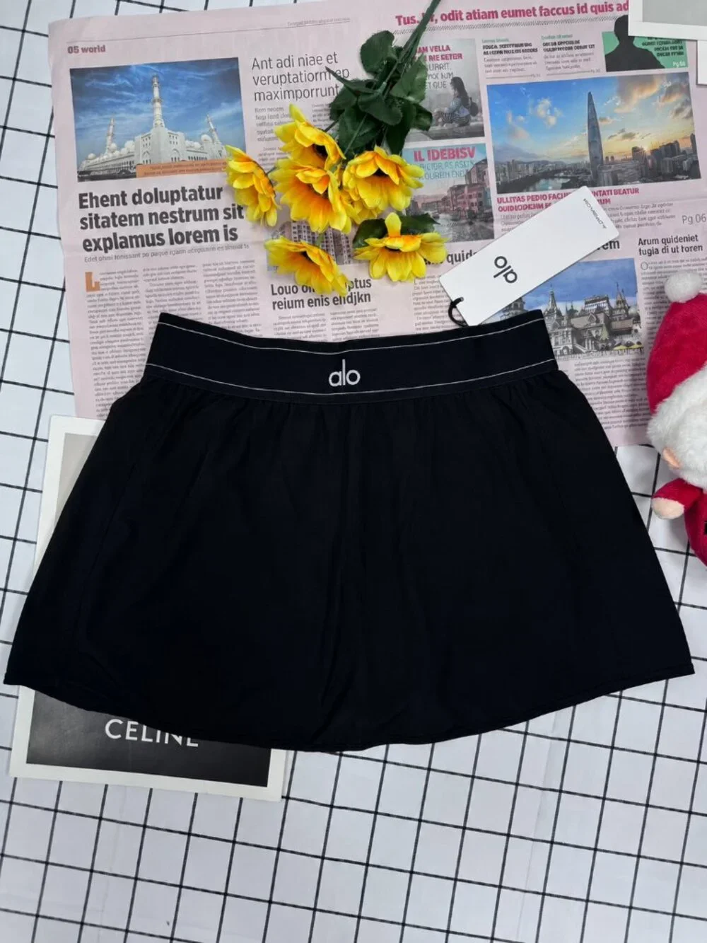 🥂 NWT Alo Yoga Match Point Tennis Skirt Black 😜 Old Money Weekend Skort